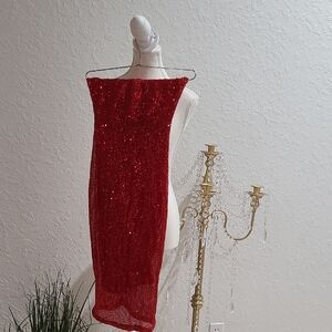 CBR Vibrant Red Sequin Dress